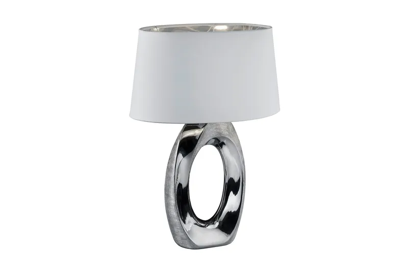 Taba Bordlampe 52 cm E27 sølv / hvit, Sølv/Hvit