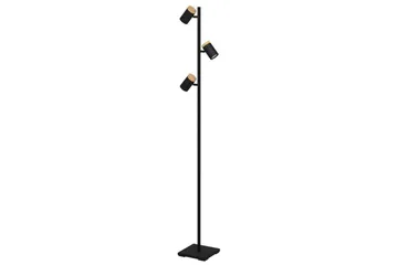 Gulvlampe Eglo Cartagena Svart/Tre med 3 Lamper - Belysning - Innendørsbelysning & Lamper - Soveromslampe