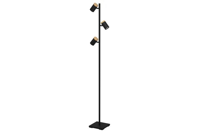 Gulvlampe Eglo Cartagena Svart/Tre med 3 Lamper
