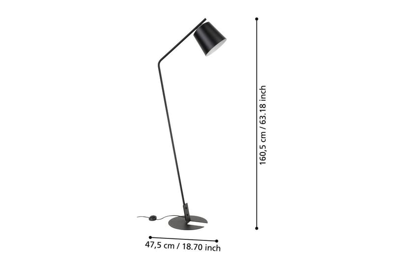 Gulvlampe Eglo Oneda - Svart/Hvit - Belysning - Innendørsbelysning & Lamper - Soveromslampe