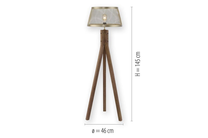 Gulvlampe Frederik - 46x145x46 cm - Belysning - Innendørsbelysning & Lamper - Soveromslampe