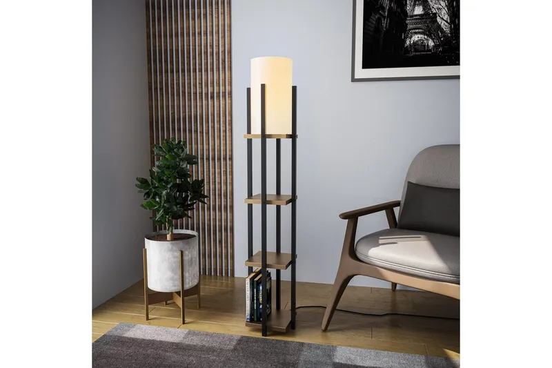 Gulvlampe Ratmompe Lumi (Hyllehøyde: 29 cm) Svart / Gull, Svart / Gull