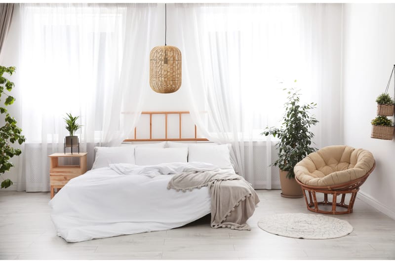 Trio Lighting Runa taklampe E27 35cm matt sort/rotting - Matt svart/Natur - Belysning - Innendørsbelysning & Lamper - Taklampe - Pendellamper & Hengelamper