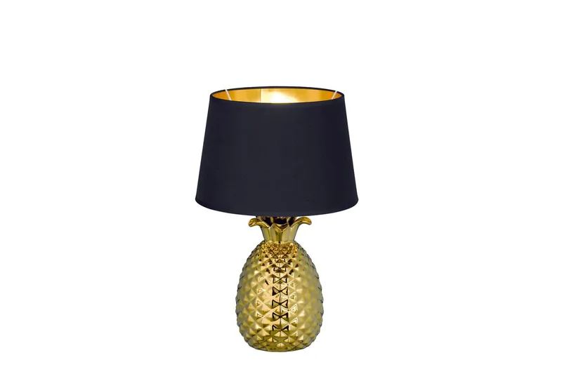 Pineapple Bordlampe 45 cm E27 gull / svart, Gull/Svart