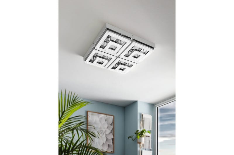Taklampe Eglo Fradelo 520x520 mm, Krom/Grå