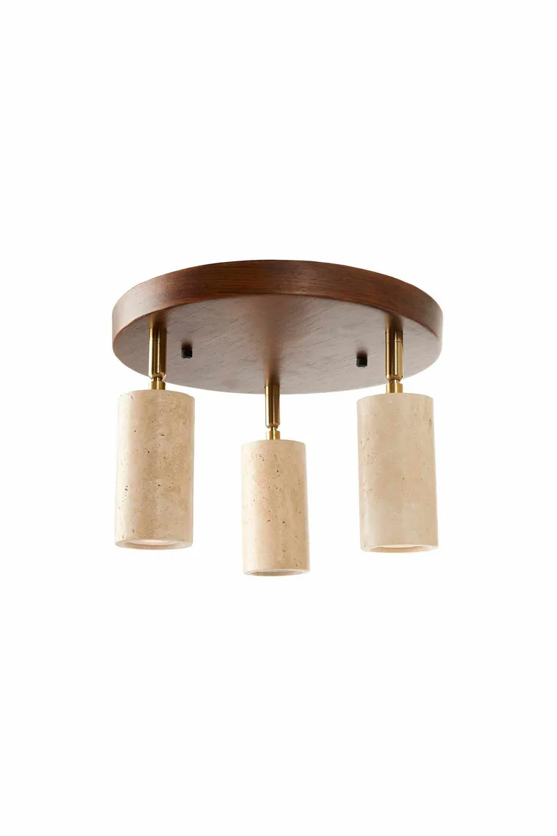 Nurtane taklampe, Beige og Valnøtt