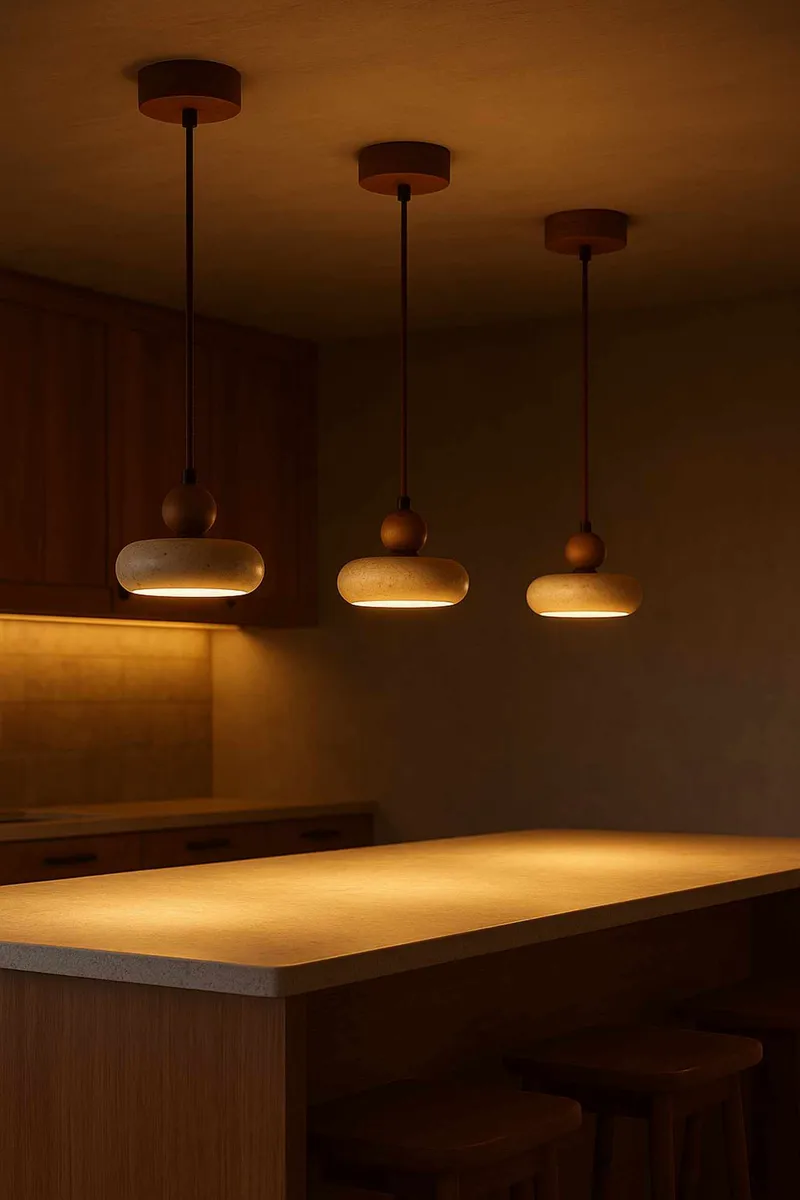 Serros pendellampe - Beige og Valnøtt - Belysning - Innendørsbelysning & Lamper - Taklampe - Krystallkrone & takkrone