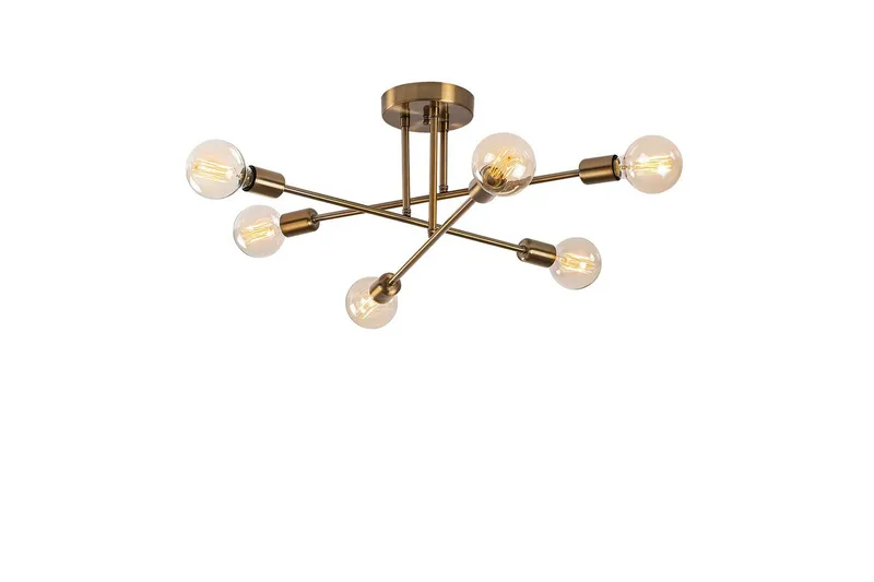 Taklampe Blomst Kobber, Gull