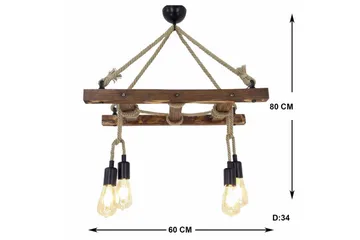 Taklampe Eluna Valnøtt - Brun - Belysning - Innendørsbelysning & Lamper - Taklampe - Pendellamper & Hengelamper