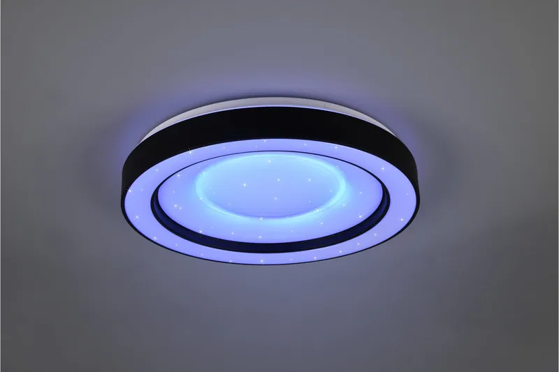Trio Lighting Arco LED plafond matt svart starlight RGBW