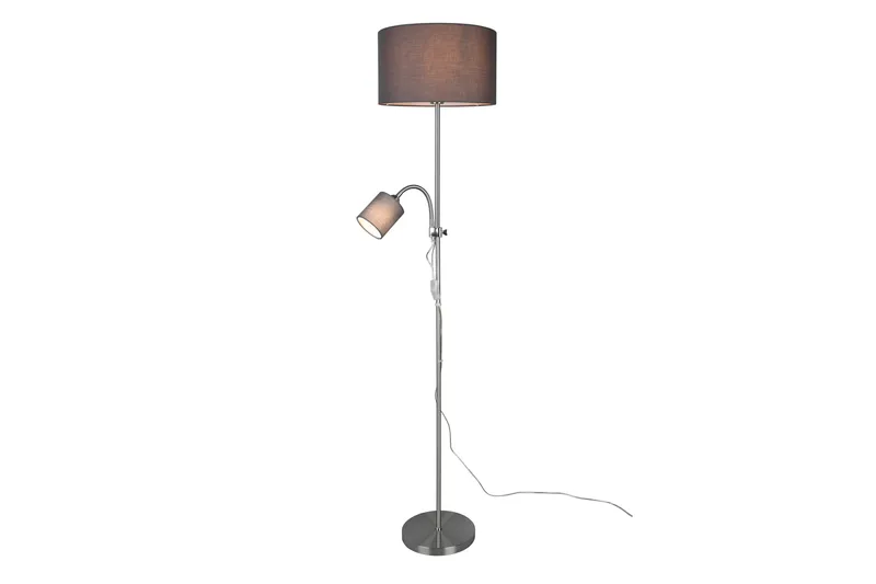 Trio Lighting Owen gulvlampe E27+E14 grå