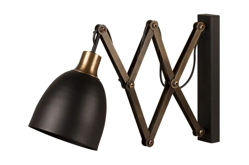 Alby Vegglampe, Svart / Vintage