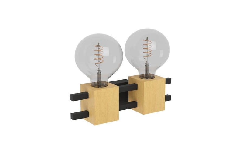Vegglampe Eglo Levantara Svart/Tre med 2 Lamper