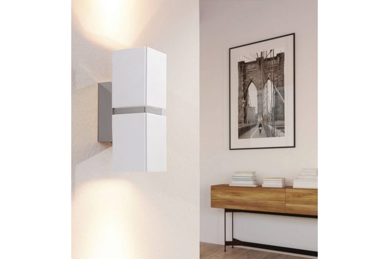Vegglampe Eglo Passa krom, hvit - Hvit - Belysning - Innendørsbelysning & Lamper - Soveromslampe