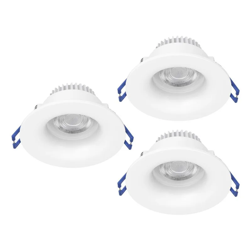 Innfelt lampe Salabate 88 mm Sett med 3, Hvit