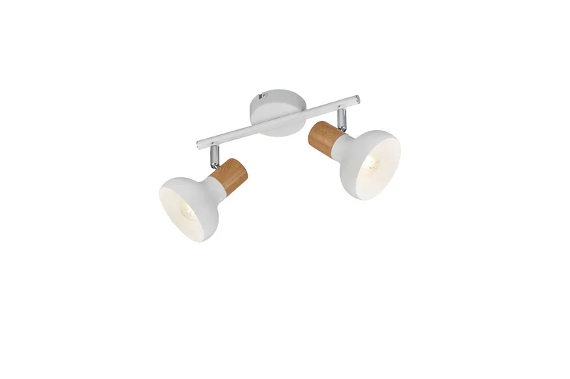 Trio Lighting Latika spotlight 2L E14 matt hvit/tre