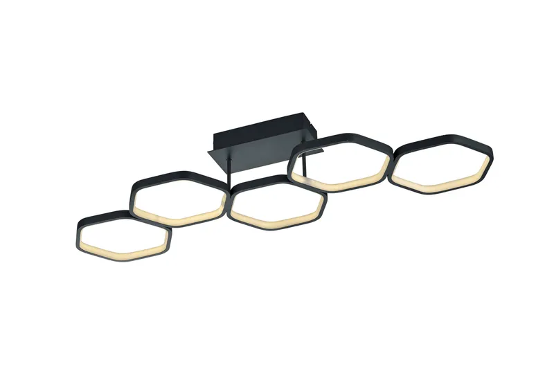 Trio Lighting Vigo LED plafond 5L matt svart