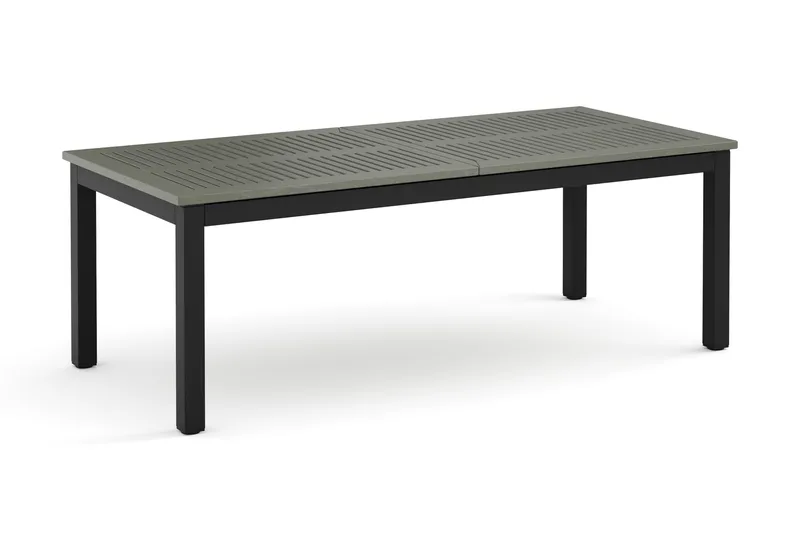 Monaco uttrekkbart utendørsbord 210/310x90 cm, Svart/Grå
