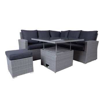 Hagemøbelsett HOME4YOU Samuel bord, hjørnesofa og ottoman - Grå - Hagemøbler - Loungemøbler - Sofagruppe utendørs