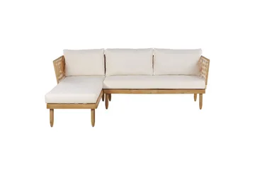 Hörnsoffa Beliani Cremona Light wood||White - Hagemøbler - Loungemøbler - Sofagruppe utendørs