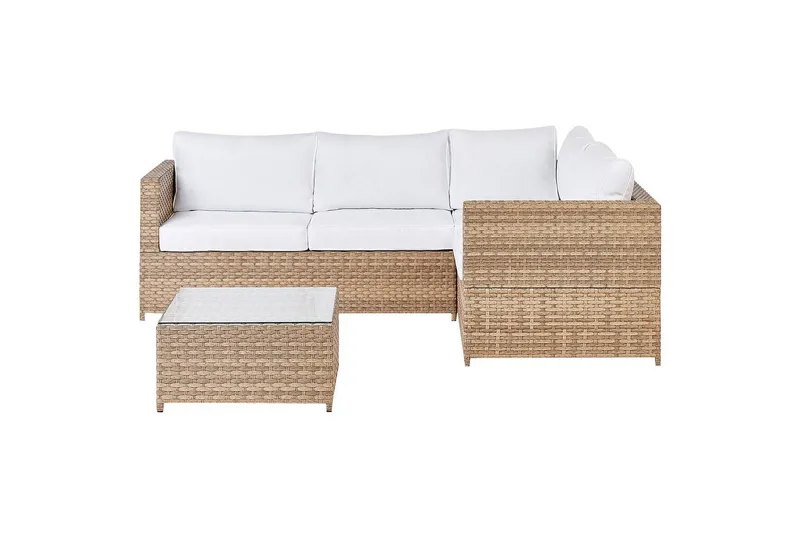 Loungegrupp Beliani Avola White||Natural