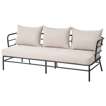 Sofagruppe utendørs 5-seter Ponzone - Beige/Svart - Hagemøbler - Loungemøbler - Sofagruppe utendørs