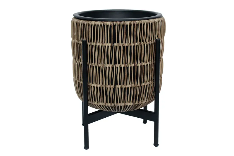 Wicker Blomsterkrukke på stativ 30x30xH38 cm Lysebrun