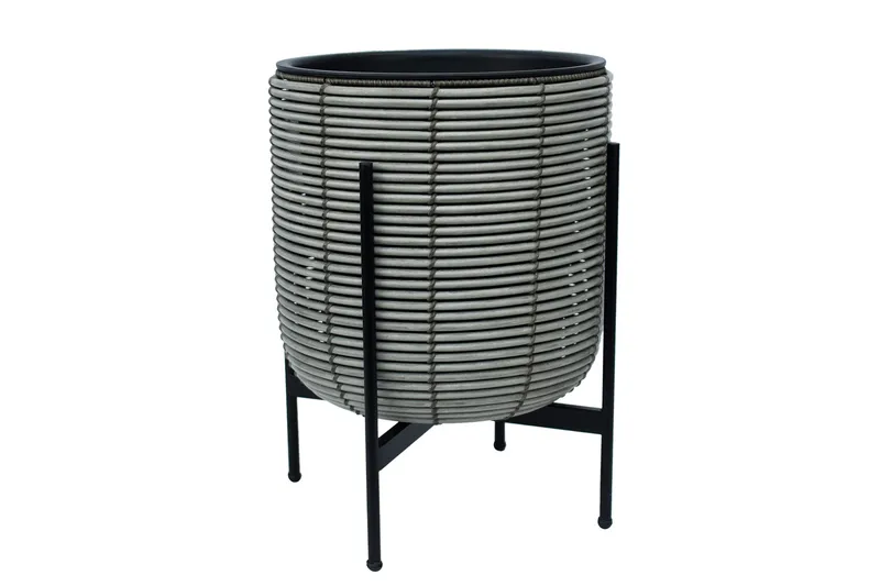 Wicker Blomsterkrukke på stativ 38x38xH49 cm Grå