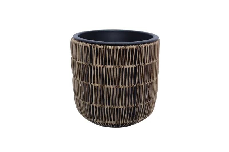 Wicker Blomsterpotte D27xH28 cm Lysebrun