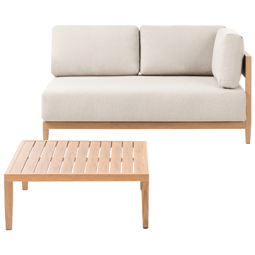 Sofa utendørs med bord 2-seter Sampieri - Brun/Beige - Hagemøbler - Loungemøbler - Sofagruppe utendørs