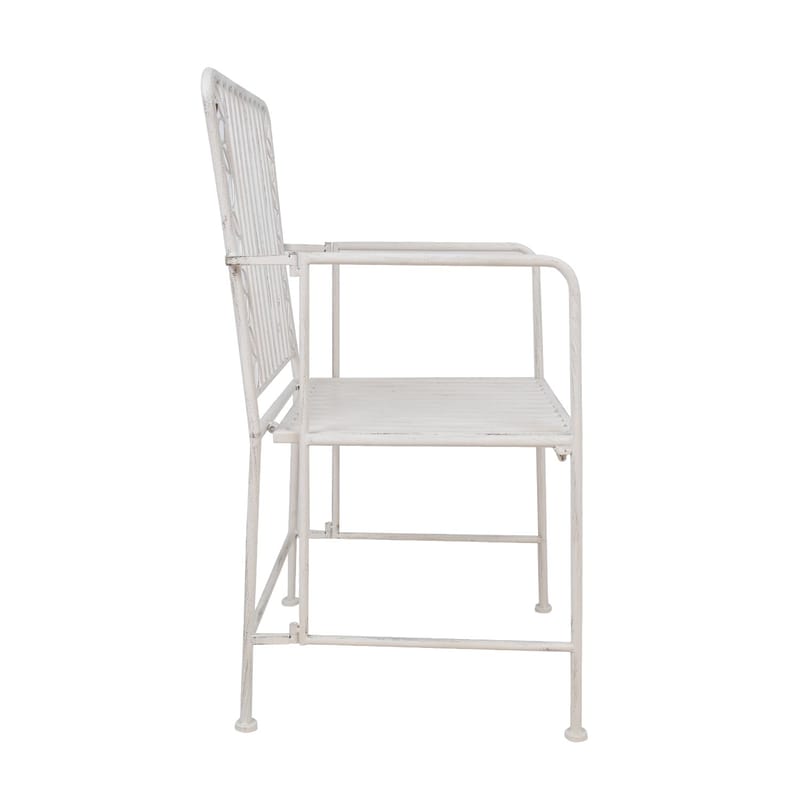 Stol HOME4YOU Jasmine antikk hvit metall - antik hvit - Hagemøbler - Balkong - Balkongmøbler - Balkongstoler