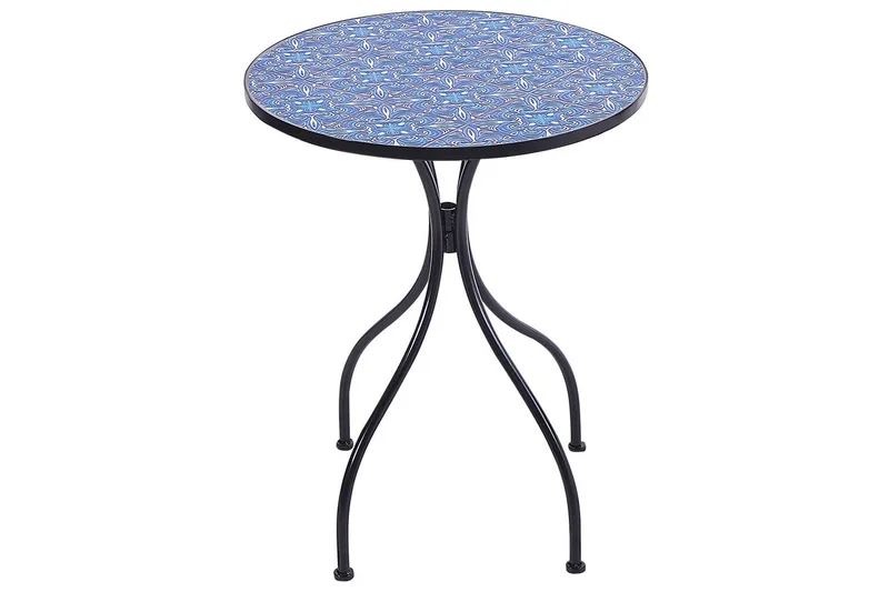 Trädgårdsbord Beliani Cigliano Black||blue - Hagemøbler - Balkong - Balkongmøbler - Balkongbord