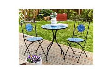 Trädgårdsbord Beliani Cigliano Black||blue - Hagemøbler - Balkong - Balkongmøbler - Balkongbord