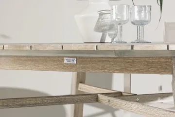 Rives rundt spisebord 150 cm utendørs - Hvitkalket - Hagem øbler - Hagebord - Spisebord ute