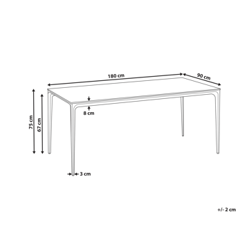 Spisebord utendørs Sovareto 90x180 cm marmoreffekt - Hvit - Hagemøbler - Hagebord - Spisebord ute