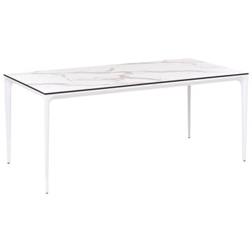 Spisebord utendørs Sovareto 90x180 cm marmoreffekt - Hvit - Hagemøbler - Hagebord - Spisebord ute