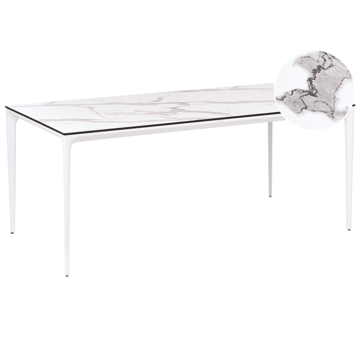 Spisebord utendørs Sovareto 90x180 cm marmoreffekt - Hvit - Hagemøbler - Hagebord - Spisebord ute