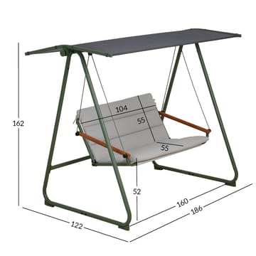 Hageswing HOME4YOU Massiom 2-seter grønn - Grønn - Hagemøbler - Utesofa - Hengesofa