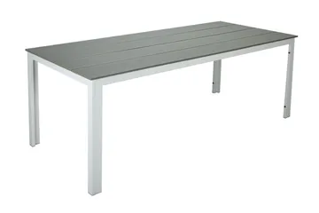 Tunis ute spisebord 140x90 cm rektangulært - Hvit/Grå - Hagemøbler - Hagebord - Spisebord ute