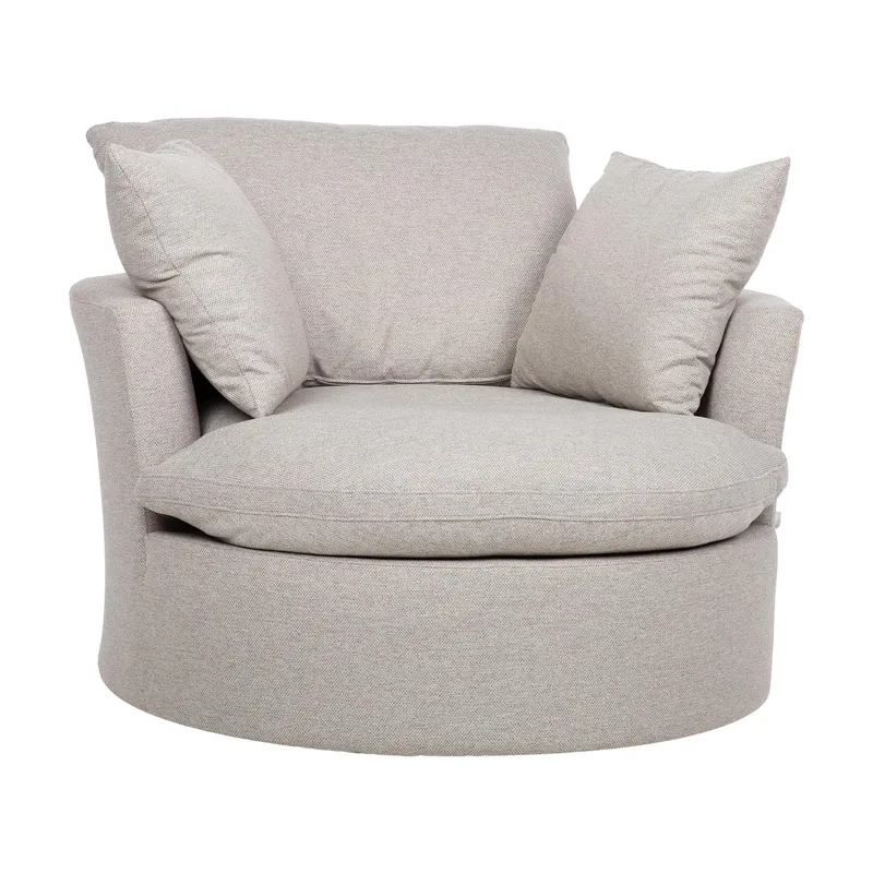 Lenestol HOME4YOU Fluffy svingbar 110x105x65/86 cm Lys grå, Lys grå