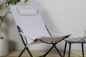 Seville Relaxstol Sammenleggbar med Pute - Svart/Grå - Hagemøbler - Stoler & Lenestoler - Strandstoler & campingstoler