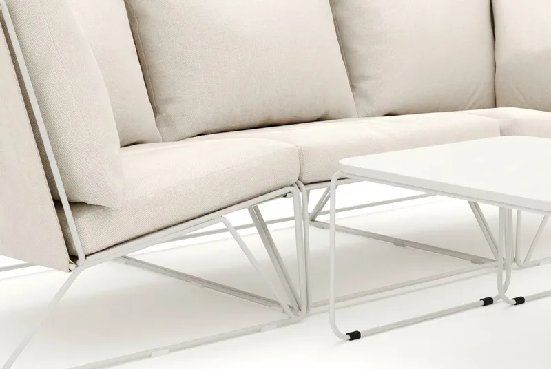 Usteryd utendørs rett 3-seters sofa - Beige/Beige - Hagemøbler - Loungemøbler - Sofagruppe utendørs