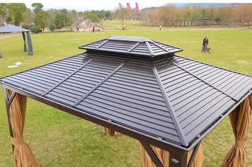 Sunsetia Paviljong 300x400x270 cm - Brun/Beige - Hagemøbler - Solbeskyttelse - Paviljonger - Komplett paviljong