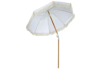 Teulon Parasol 150 cm - Hvit/Lys Brun - Hagemøbler - Solbeskyttelse - Parasoller - Balkongparasoll