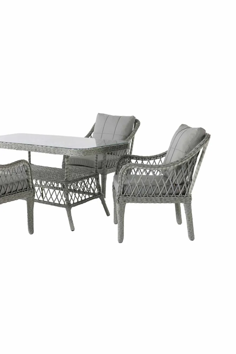 Hagebord- og stolesett Atelier Del Sofa Hisar 4+1 (52 x 78 x 56 cm) Grå 5 deler - Hagemøbler - Hagegruppe - Spisegrupper hage