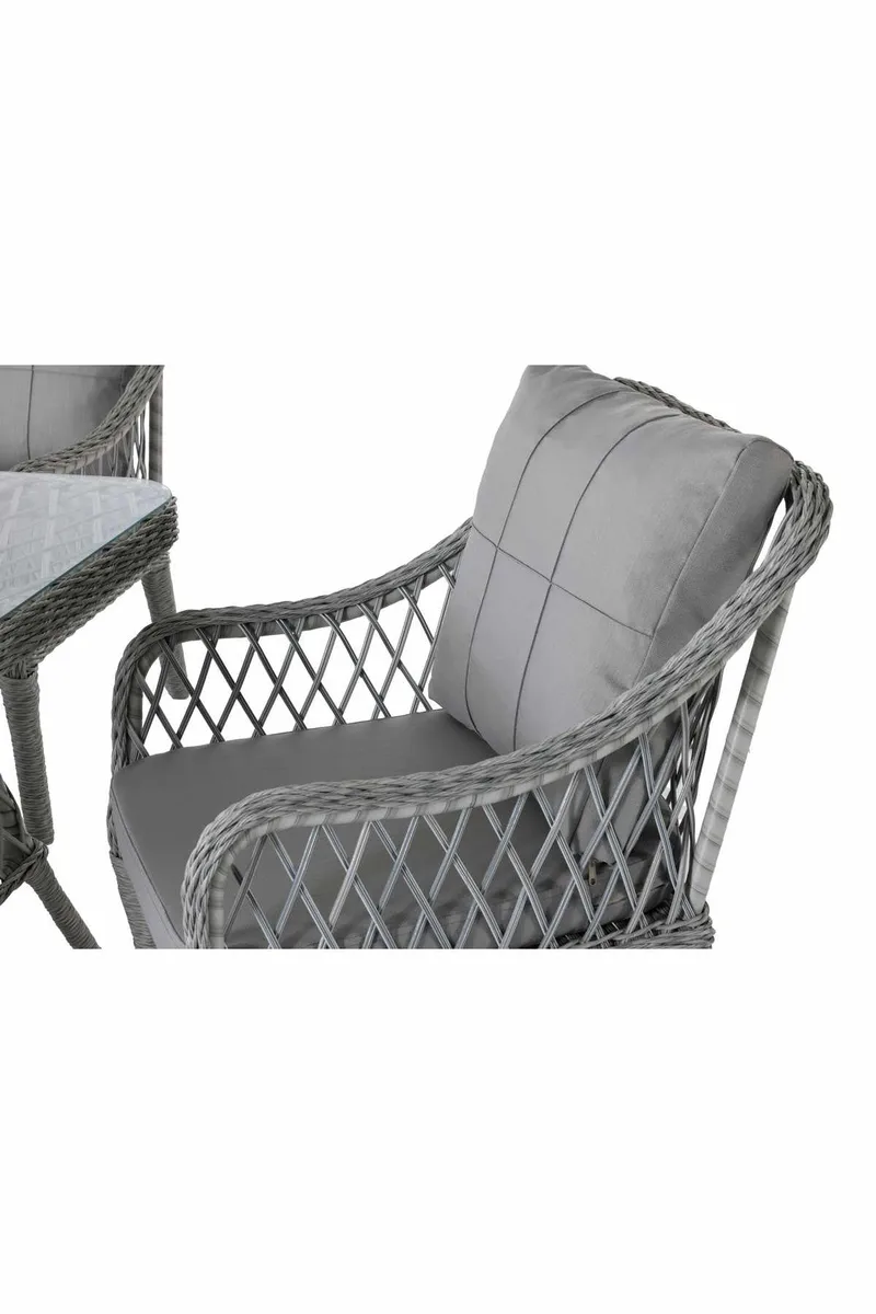 Hagebord- og stolesett Atelier Del Sofa Hisar 4+1 (52 x 78 x 56 cm) Grå 5 deler - Hagemøbler - Hagegruppe - Spisegrupper hage