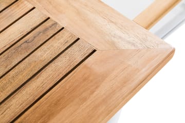 Las Vegas Spisegruppe 152-210x90 + 6 Karmstoler - Hvit/Teak - Hagemøbler - Hagegruppe - Spisegrupper hage