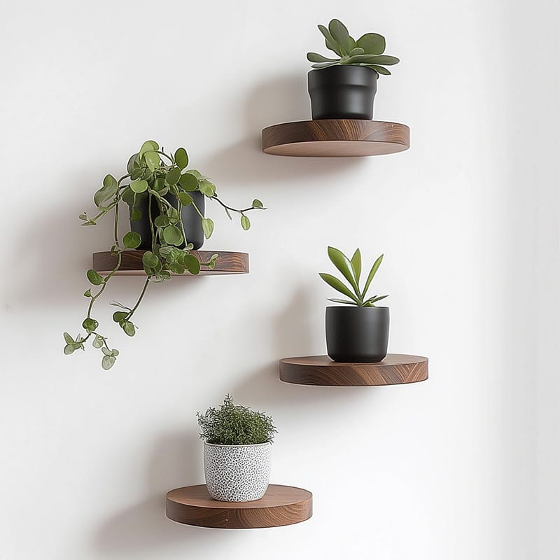 Dekorativ vegghylle i tre Hanah Home Rafte (12 x 1,9 x 12 cm) Modell fire hylle - Hus & oppussing - Bygg - Gulv, vegg & tak - Gulv & veggkledning - Veggplater