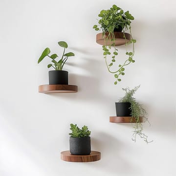 Dekorativ vegghylle i tre Hanah Home Rafte (12 x 1,9 x 12 cm) Modell fire hylle - Hus & oppussing - Bygg - Gulv, vegg & tak - Gulv & veggkledning - Veggplater
