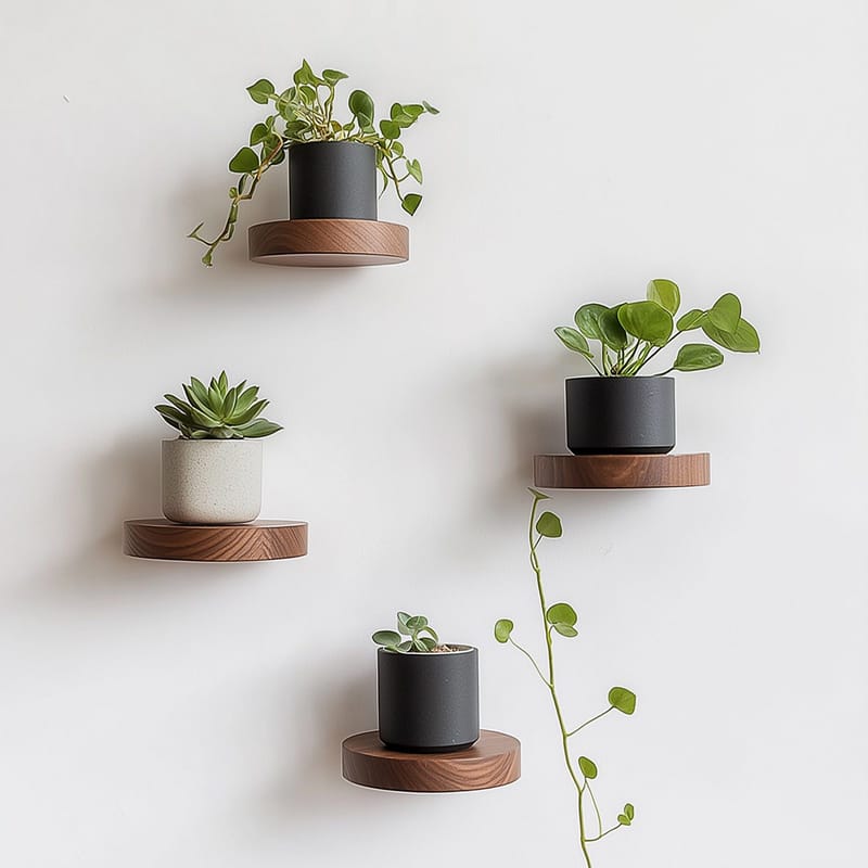 Dekorativ vegghylle i tre Hanah Home Rafte (12 x 1,9 x 12 cm) Modell fire hylle - Hus & oppussing - Bygg - Gulv, vegg & tak - Gulv & veggkledning - Veggplater